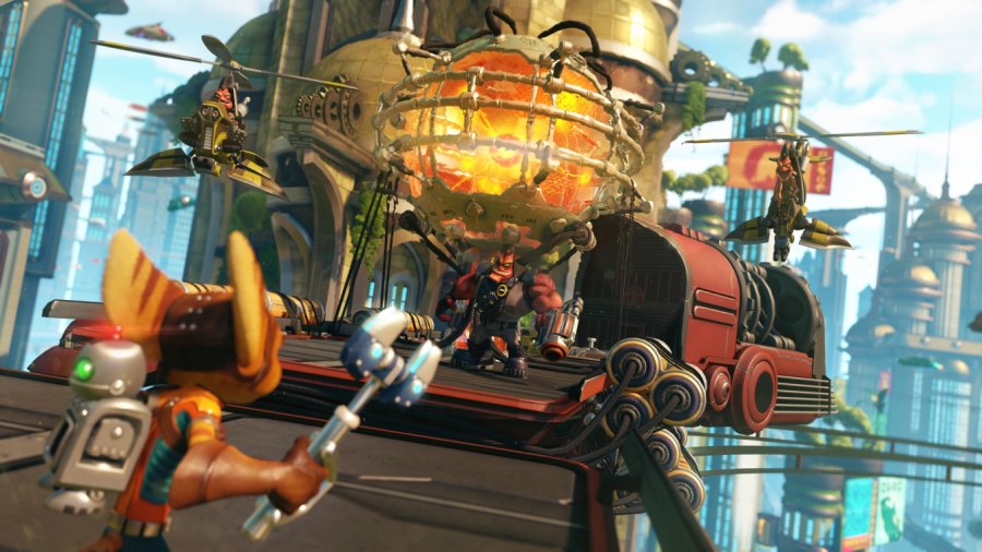 PlayStation 4 獨佔遊戲《Ratchet & Clank》，是以原作 PS2 版《Ratchet & Clank》為藍本，經過重新製作的冒險遊戲。SCEH 宣佈該遊戲將於 4 月 12 日推出，購買首批藍光光碟版的顧客更可獲得早購特典「彈跳者武器」；4 月 12 日至 25 日期間於 PlayStation Store  購買數碼版遊戲的顧客同樣可獲得上述特典。