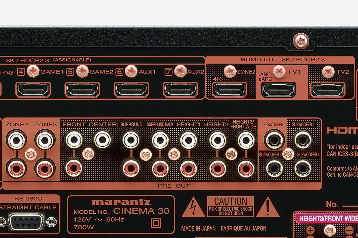Marantz 繼中高階型號 CINEMA 40 以及旗艦前後級 AV 10、AMP 10 之後，等待已久的旗艦合併機 CINEMA 30 也終於正式登場。11.4 聲道輸出、支援 Dolby Atmos 以至 DTS:X Pro 等 3D 音效及 Dirac Live 調聲。作為自家頂級 AV 合併機旗艦，CINEMA 30 不止是簡單的聲道、功能增加，用料、設計上也有不少提升，而且聲效更相當有「電影感」！